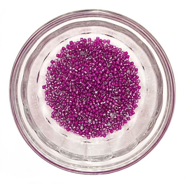 Lined Pale Blue Magenta Lustre Delica Seed Beads Size 11 184281