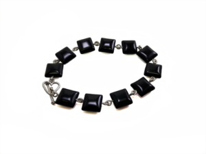 uniquely black square bead bracelet
