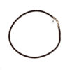 Brown Cotton Cord Necklace with Silver Hook