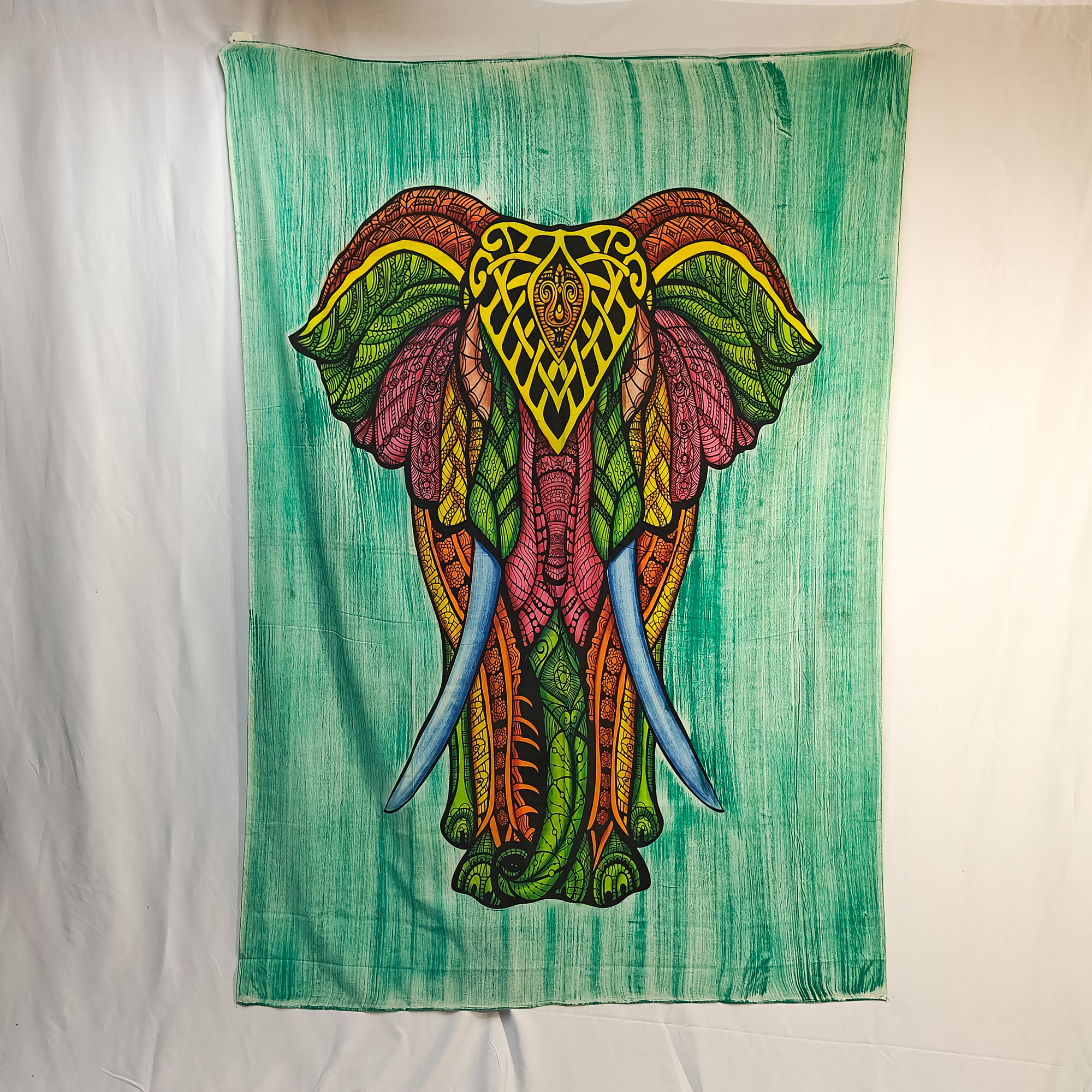 Stylized Elephant Blue Back Single