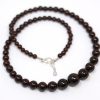 garnet necklace silver clasp 18inches