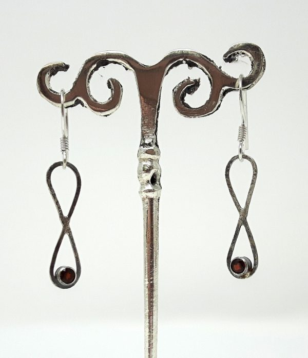 infinity silver garnet earrings studio