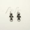 infinity garnet silver drop earrings