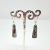 silver dangle garnet earrings hanging