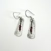 silver dangle garnet earrings ss