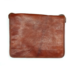 Flap Camel Leather Bag Large Front