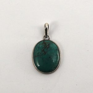 Turquoise Silver pendant on white background