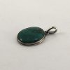 turquoise silver pendant steped bezel side detail