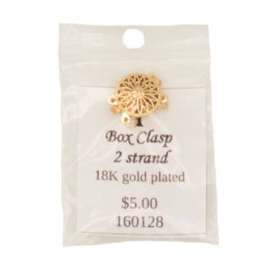 18k Gold Plated 2 Strand Box Clasp