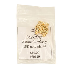18k Gold Plated 2 Strand Heavy Box Clasp