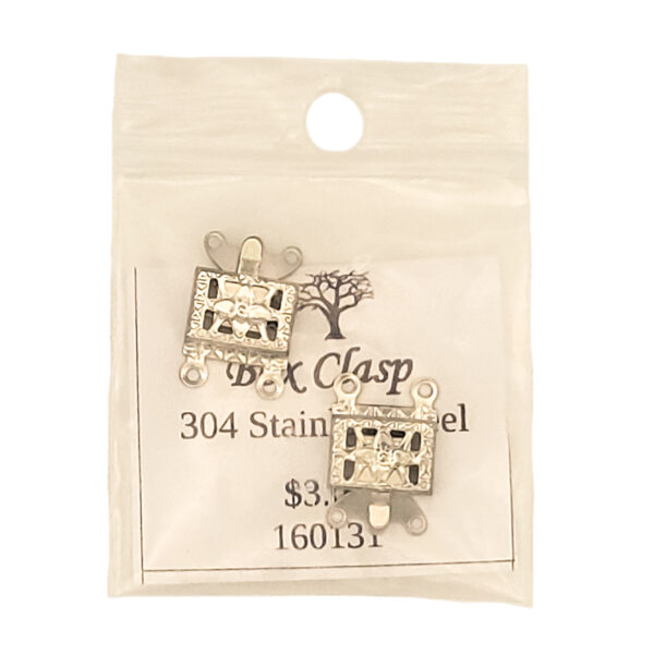 304 Stainless Steel 2 Strand Box Clasp 2 Pack 160131