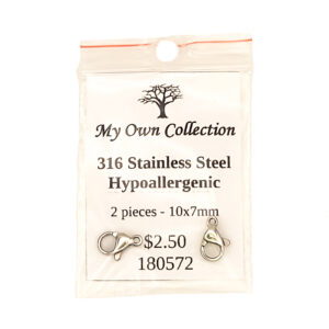 316 Stainless Steel 10x7mm Lobster Clasp 2 Pack