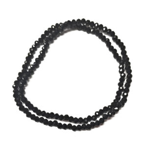 Faceted Rondelle Black 3x2mm Beads