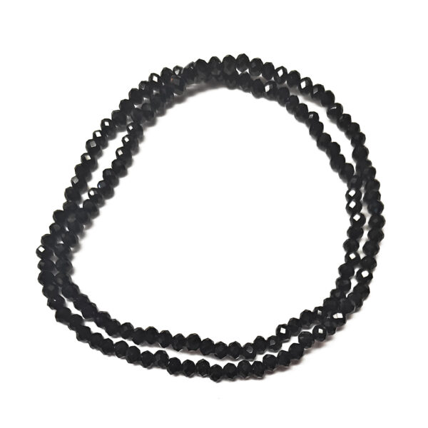 3mm Black Faceted Rondelle Beads 180362