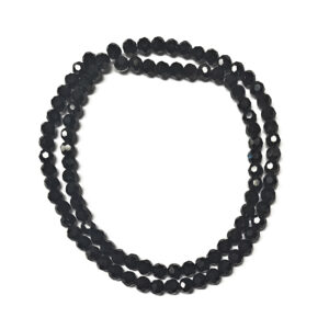 Faceted Round 6mm Black Beads