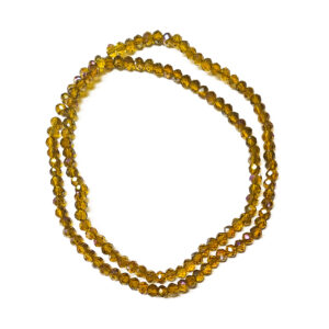 Faceted Rondelle 4mm AB Plated Goldenrod Beads