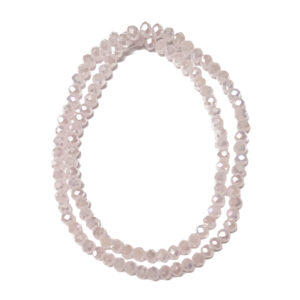 Faceted Rondelle 4mm AB Plated Misty Pink Beads