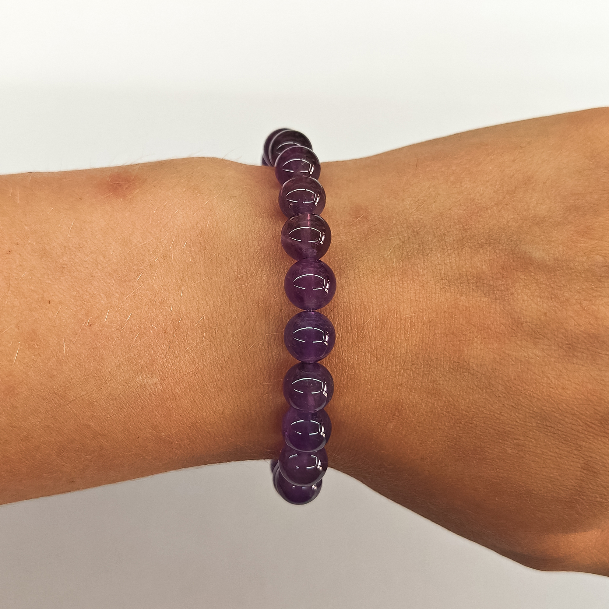 Amethyst 8mm Bead Stretchy Bracelet