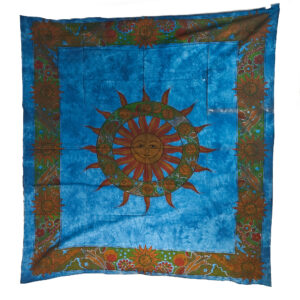 Astrology Zodiac Sun Tapestry Wall Hanging Double Blue