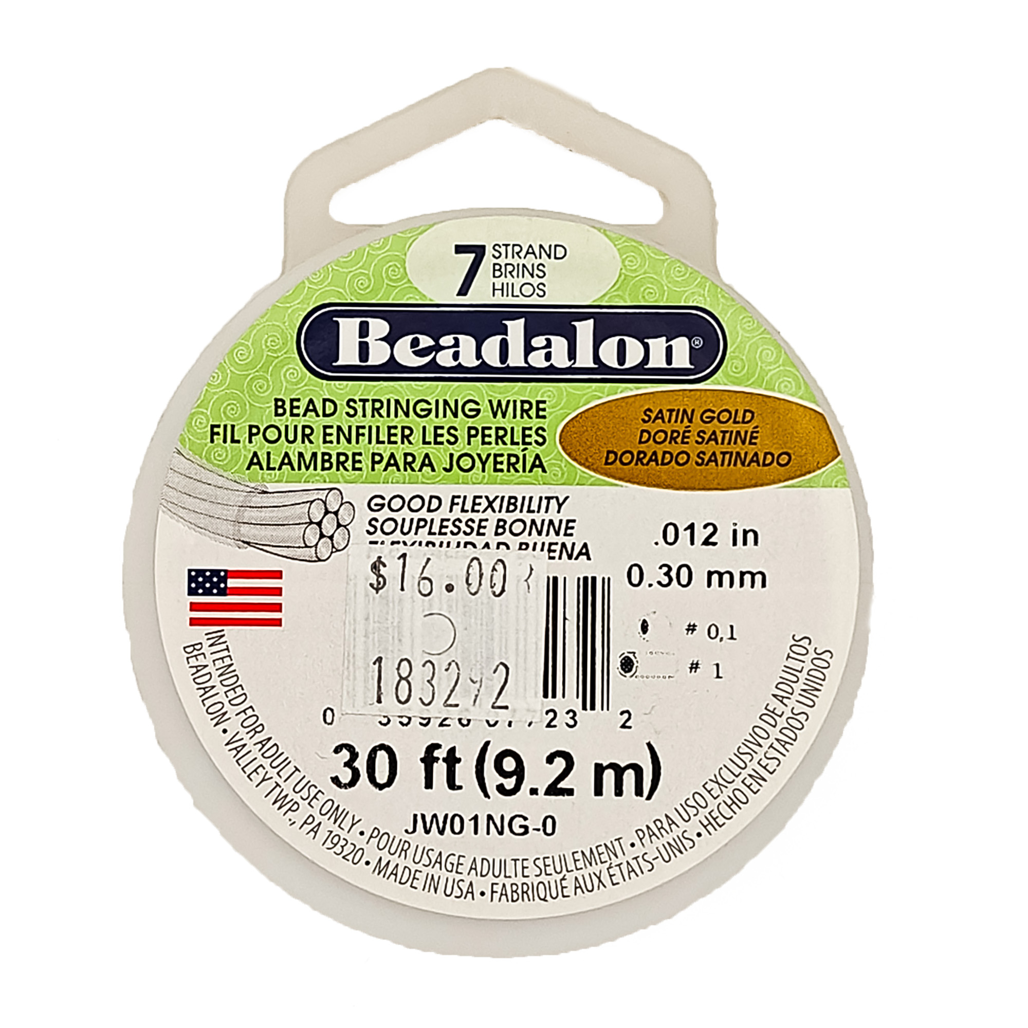 Beadalon-Tiger-Tail-Wire-Gold-Color-0.3mm-30ft-Roll-183292