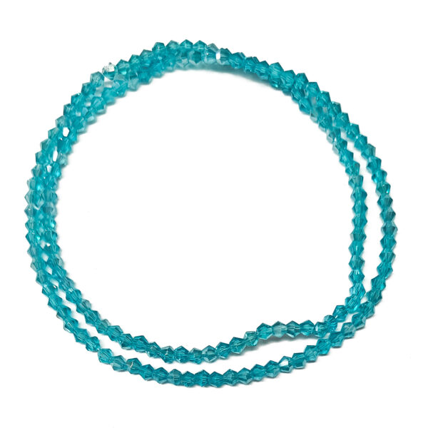 Bi-Cone Sky Blue 2x3mm Glass AB Beads 180516