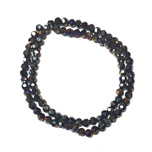 Black 4mm Round Electroplated 180367