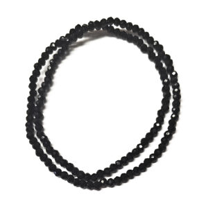 Faceted Rondelle Black 2x1.5mm Beads