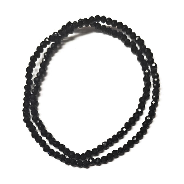 Black Faceted Rondelle 2mm Beads 180363