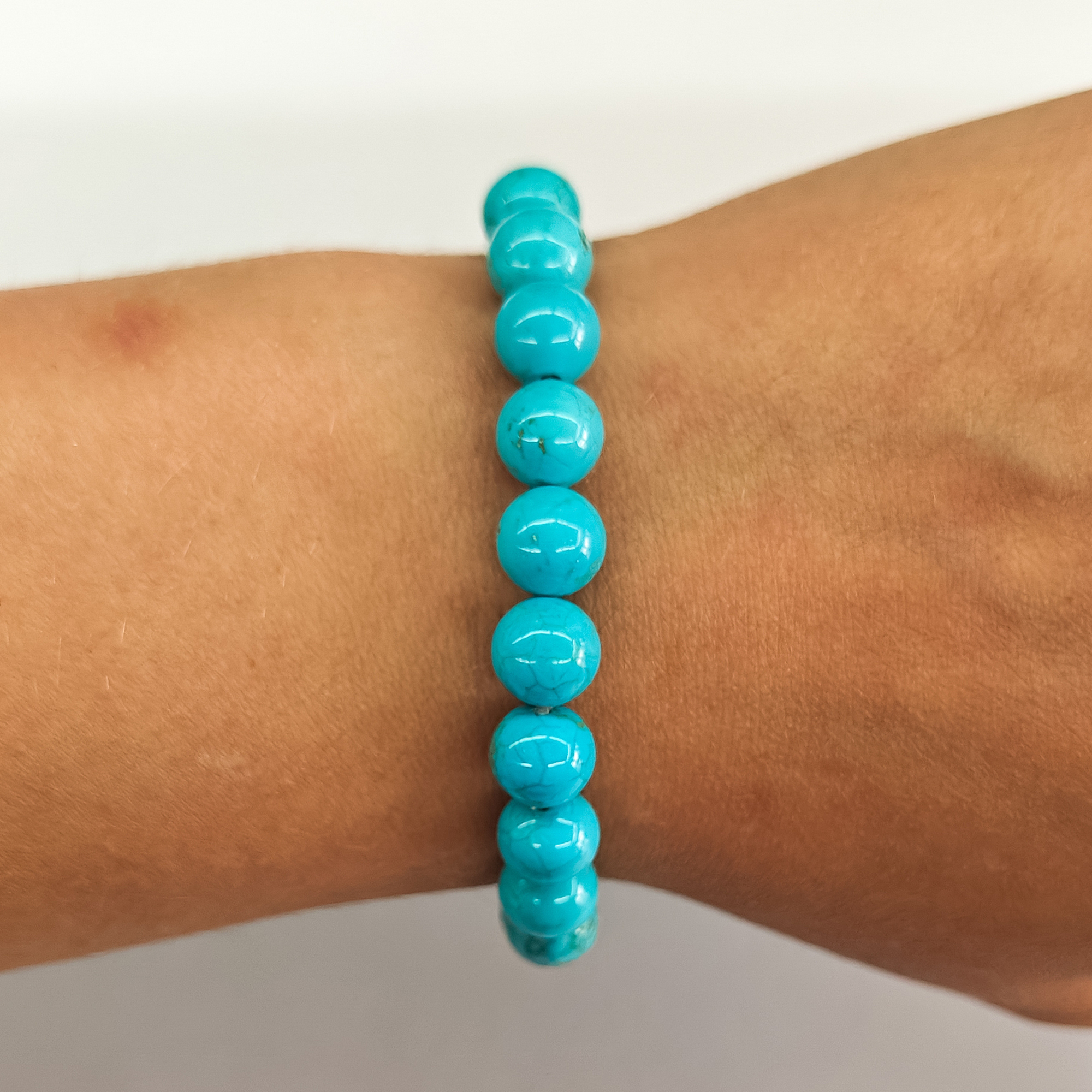 Blue Howlite 8mm Bead Stretchy Bracelet