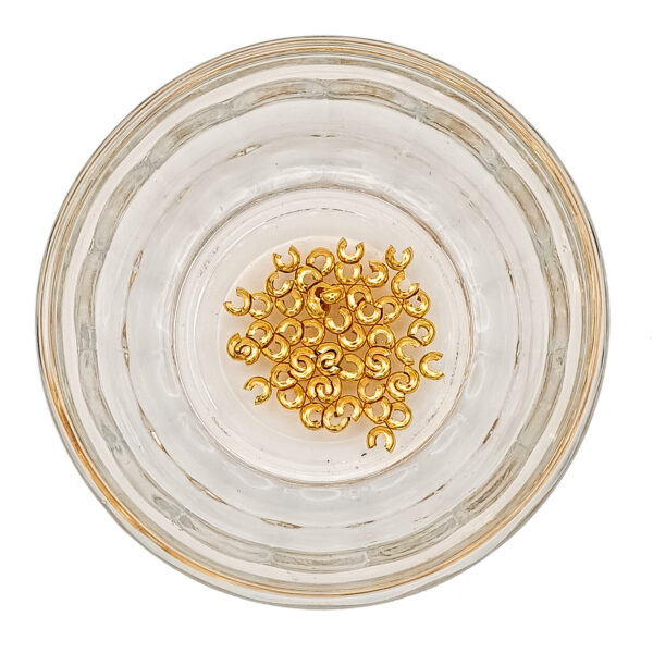 Brass Golden 3.2×2.2mm Crimp Bead Covers 180497