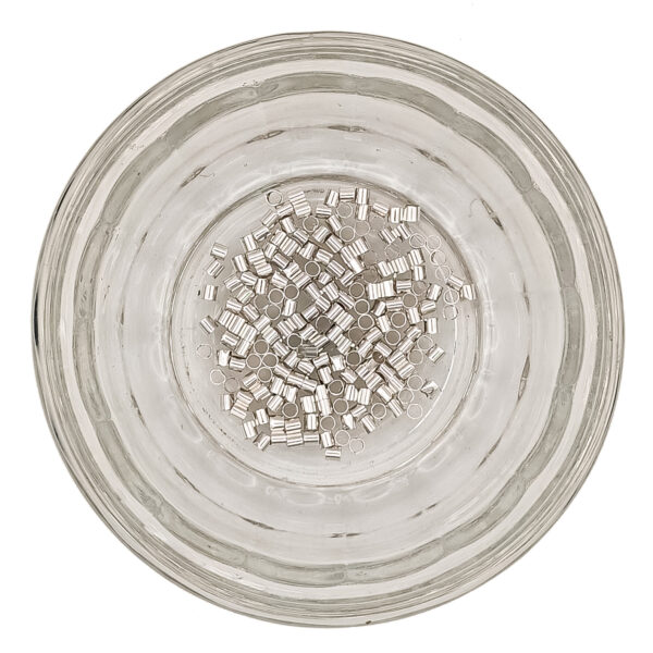 Brass Silver Color 2mm Tube Crimp Beads 160046