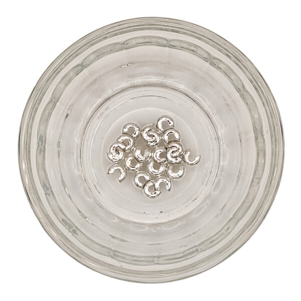 Brass Silver Color 4x3mm Crimp Bead Covers 180351