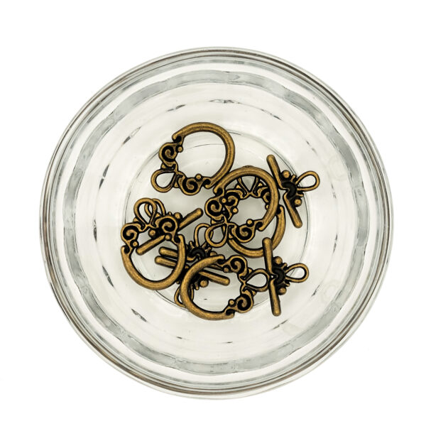 Bronze Colour Toggle Clasp 5 Pairs 160078