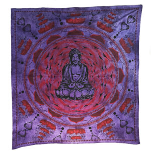 Buddha on Lotus Flower Tapestry Wall Hanging Double