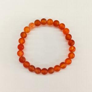 Frosted Carnelian 8mm Bead Stretchy Bracelet