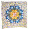 Colorful Camellia Flower Mandala Double Tapestry Yellow Orange