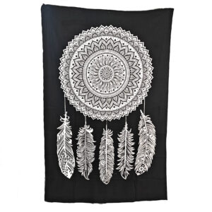 Dreamcatcher Tapestry Single Black & White