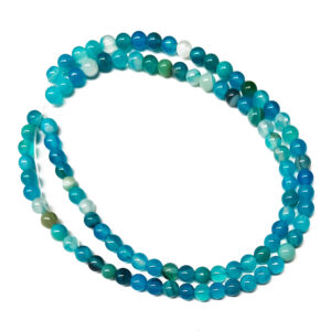 Dyed Blue Banded Agate 4mm Beads