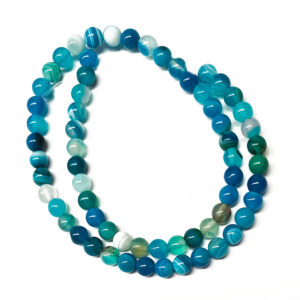 Dyed Blue Banded Agate 6mm Beads