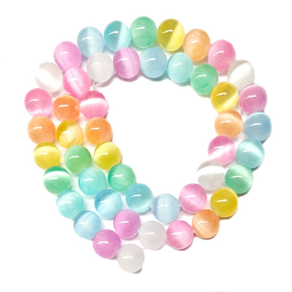 Dyed Rainbow Selenite 8.5mm Beads 240175 Dyed Rainbow Selenite 8.5mm Beads