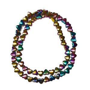 Electroplated Hematite Heart 6x3mm Beads