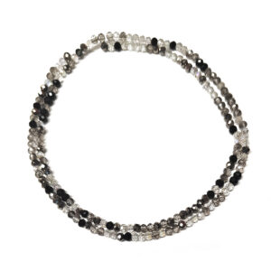 Faceted Rondelle Pearl Luster Plated Black 3x2.5mm Beads