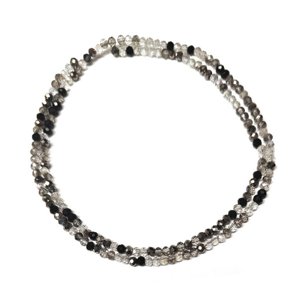 Electroplated Pearl Luster Plated Faceted Rondelle Black Beads 3×2.5mm 180536