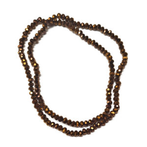 Faceted Rondelle 3mm Electroplated Golden Beads