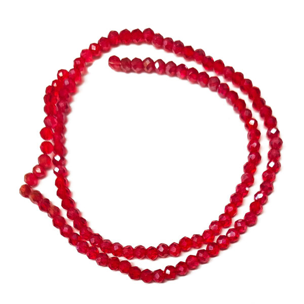 Faceted AB Red Rondelle 3x2mm Beads 180527
