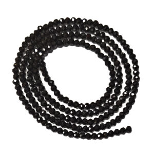 Faceted Black Spinel 2mm Beads