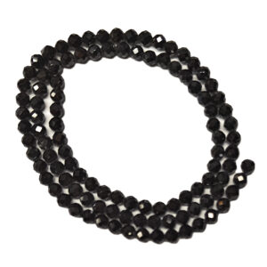 Faceted Black Spinel 4mm Beads