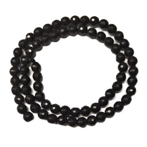 Faceted Black Spinel 6mm Beads