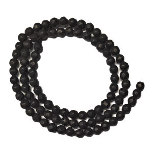 Faceted Black Stone 4mm Beads
