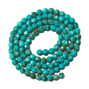 Faceted Blue Howlite 4mm Beads